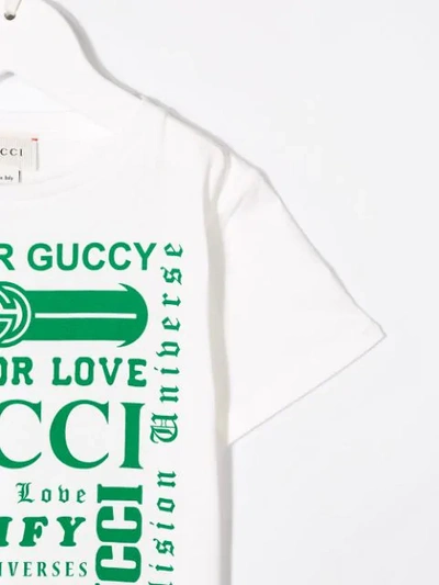 Shop Gucci Logo Print T-shirt In White