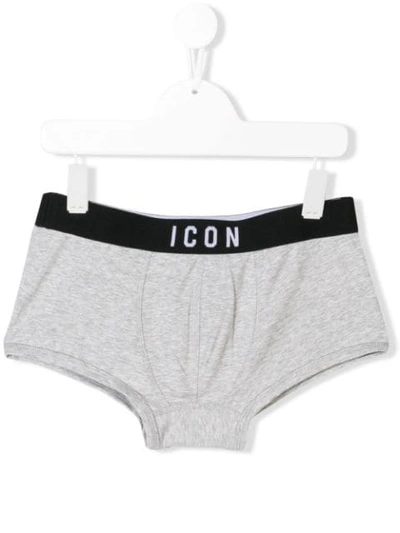 Shop Dsquared2 Teen Icon Boxer Briefs In Grey