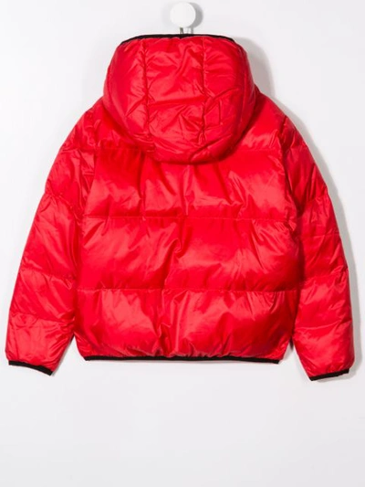 Shop Dsquared2 Logo Patch Padded Jacket In Red