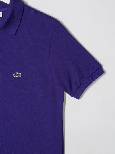 Shop Lacoste Teen Poloshirt Mit Logo-stickerei In Purple