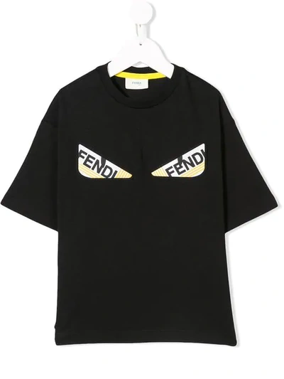 Black Fendi FF Fish - Fendi Kids Boys T-Shirts for Kids - Eye