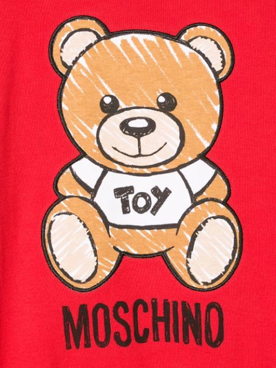 Shop Moschino Logo Bear Print Jumper In Red