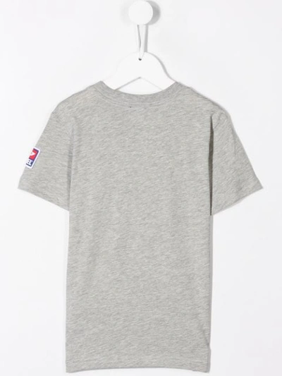 Shop Diesel Logo Embroidered T-shirt In Grey