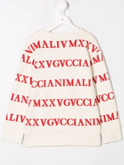 Shop Gucci Gvcci Animalivm Xxv Printed Sweatshirt In Neutrals