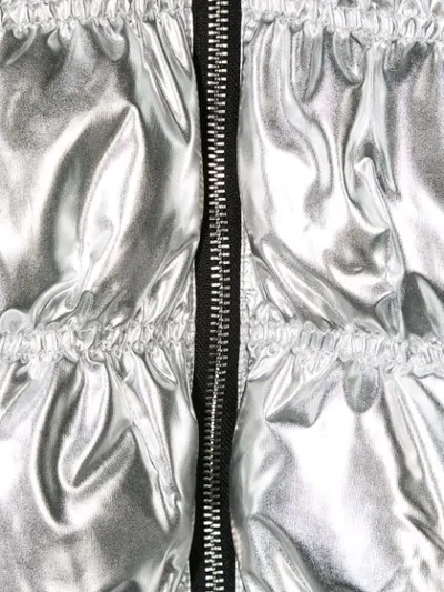 Shop Givenchy Metallic Puffer Jacket In Silver