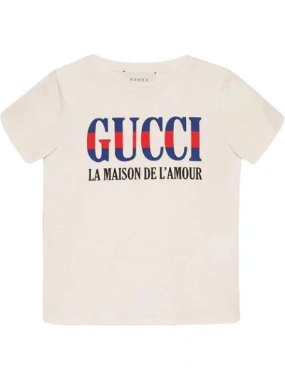 Shop Gucci Children's T-shirt With  Print In White