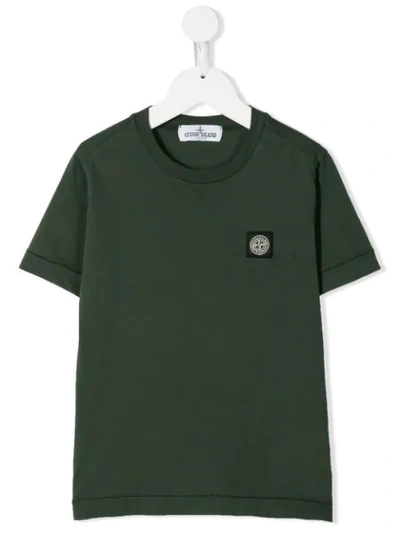 Shop Stone Island Junior Short Sleeve Sweatshirt In Green
