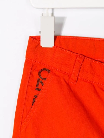 Shop Kenzo Logo Print Shorts In Orange