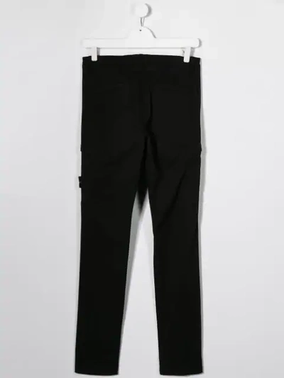 Shop Stone Island Junior Teen Casual Trousers In Black