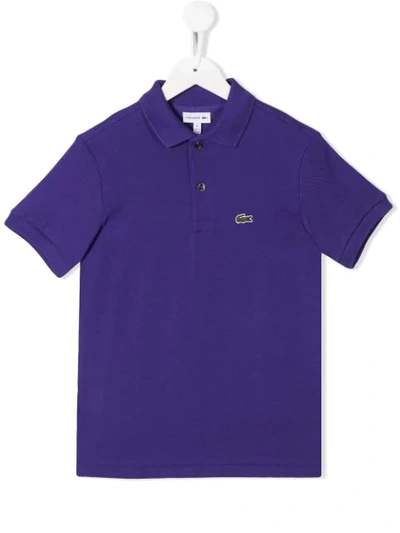 Shop Lacoste Embroidered Logo Polo Shirt In Purple