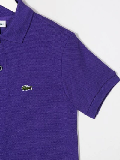 Shop Lacoste Embroidered Logo Polo Shirt In Purple