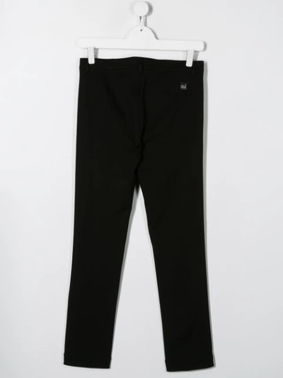 Shop Paolo Pecora Teen Straight Leg Trousers In Black