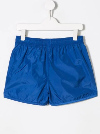 Shop Neil Barrett Classic Nylon Swim Shorts In Blue
