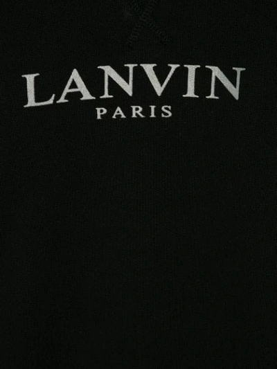 Shop Lanvin Enfant Contrast Logo Sweatshirt In Black