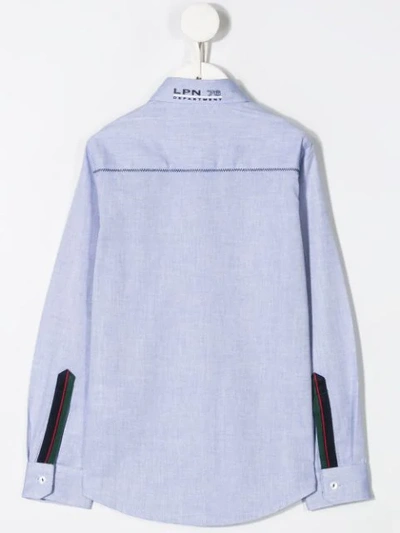 Shop Lapin House Stripe Appliqué Shirt In Blue