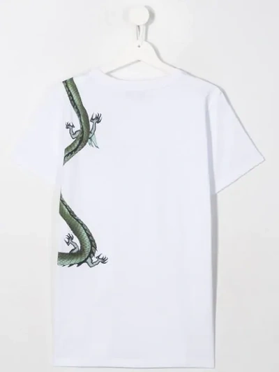Shop Givenchy Teen Dragon Logo T-shirt In White