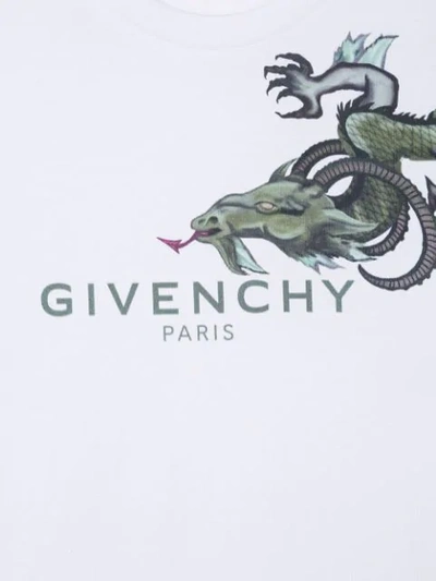 Shop Givenchy Teen Dragon Logo T-shirt In White
