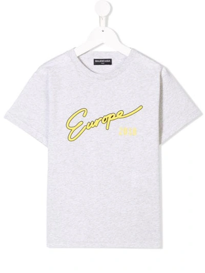 Shop Balenciaga Europe Print T-shirt In Grey