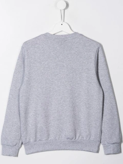 Shop Fendi Teen Skateboard Print Sweatshirt In Grey
