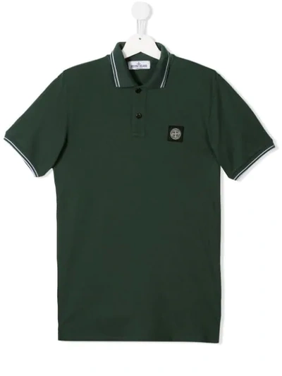 Shop Stone Island Junior Teen Polo Shirt In Green