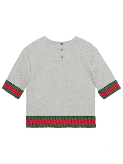 Shop Gucci Children's Sweatshirt With  Game Patch In Grey