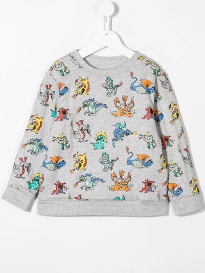 Shop Stella Mccartney Dragon Print Sweatshirt In Grey