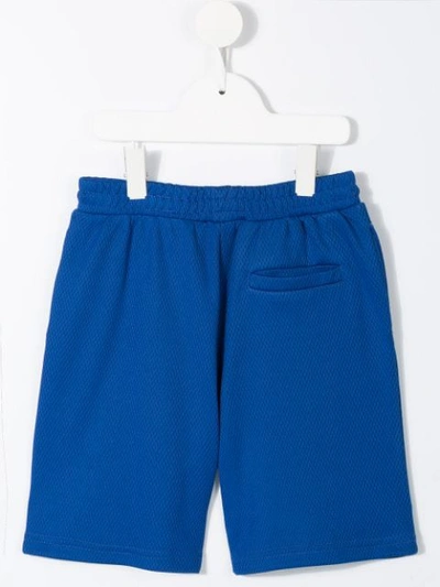 Shop Kenzo Logo Track Shorts In Blue