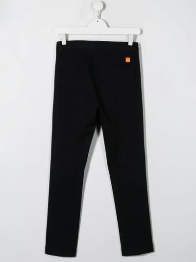 Shop Paolo Pecora Teen Tailored Straight Leg Trousers In Blue
