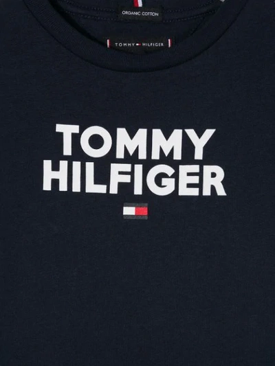 Shop Tommy Hilfiger Junior Logo Print T-shirt In Blue