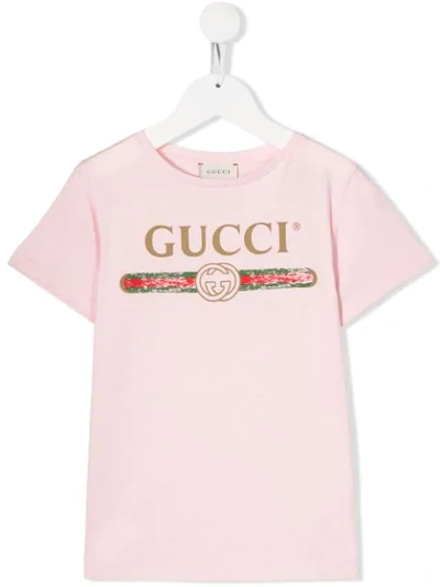 Shop Gucci Logo Detail T-shirt In Pink