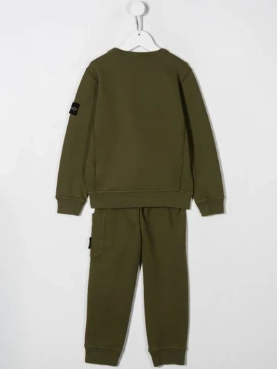 Shop Stone Island Junior Branded Tracksuit In Green