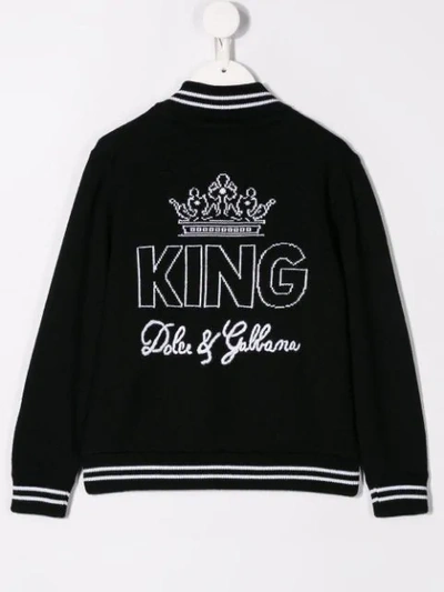 Shop Dolce & Gabbana King Bomber Jacket In Black