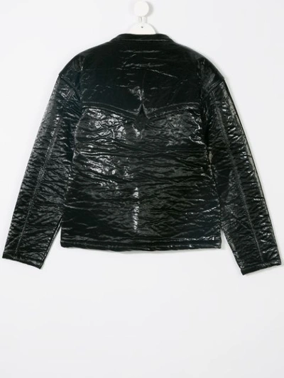 Shop Andorine Textured Patent Jacket In Black