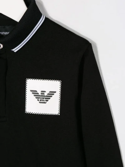 Shop Emporio Armani Logo Patch Polo Shirt In Black
