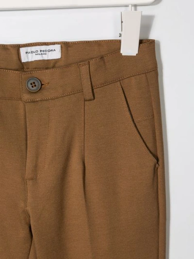 Shop Paolo Pecora Creased Straight Leg Trousers In Brown