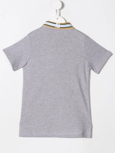 Shop Fendi Logo Short-sleeve Polo Top In Grey