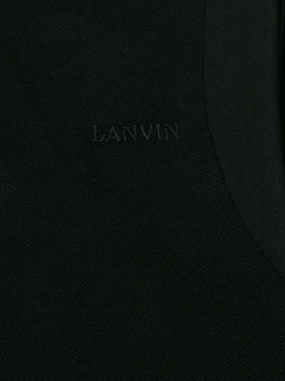 Shop Lanvin Enfant Long Sleeved Polo Shirt In Black
