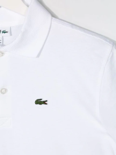 Shop Lacoste Teen Logo Patch Polo Shirt In White