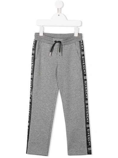 Shop Givenchy Logo Track Pants In Grey
