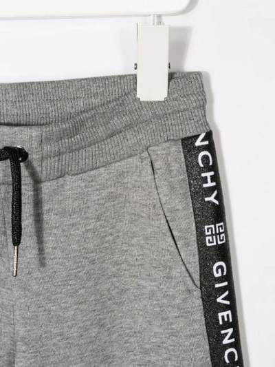 Shop Givenchy Logo Track Pants In Grey