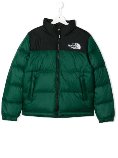 The North Face Teen Colour-block Puffer Jacket In Green | ModeSens