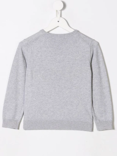 Shop Emporio Armani Long-sleeve Fitted Sweater In Grey