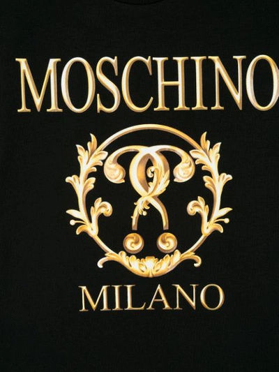 Shop Moschino Teen Logo T-shirt In Black