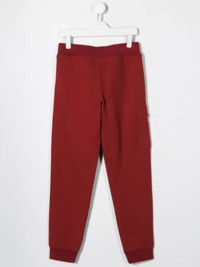C.p. Company Teen Logo Print Track Pants In Red