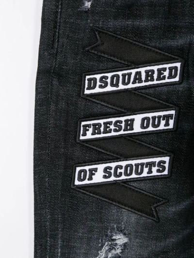 Dsquared2 Kids' Fresh Out Of Scouts Patched Jeans In Grey | ModeSens