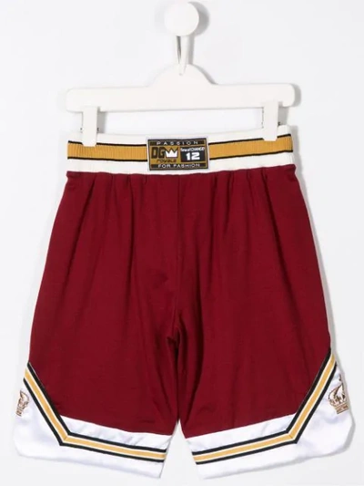 Shop Dolce & Gabbana Crown Track Shorts In Red