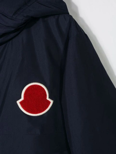 Shop Moncler Logo Patch Jacket In Blue