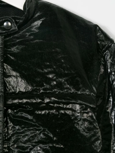 Shop Andorine Textured Patent Jacket In Black
