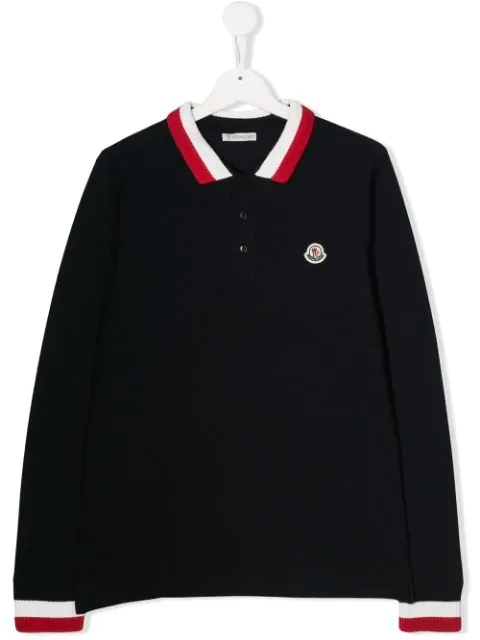 navy blue moncler polo