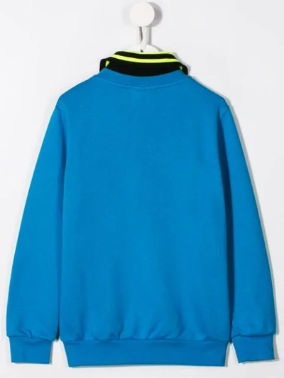 Shop Fendi Man Print Sweatshirt In Blue